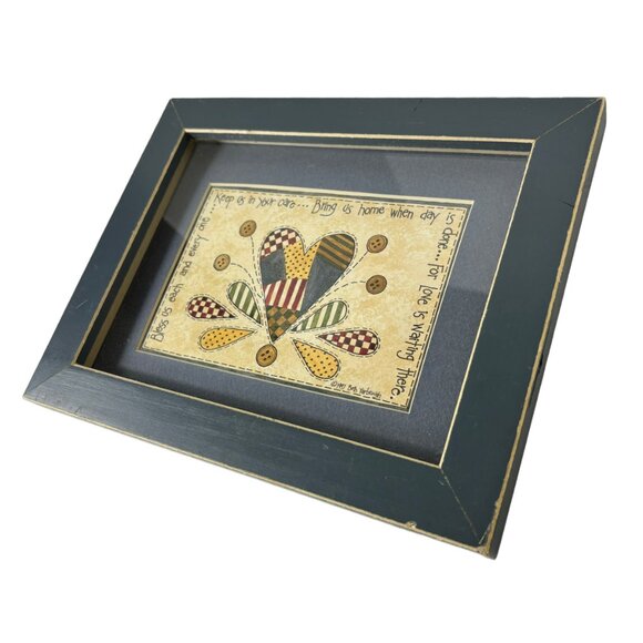 Beth Yarbrough Vintage Framed 1997 Folk Art Print Bless Us Each and Everyone - Picture 4 of 9